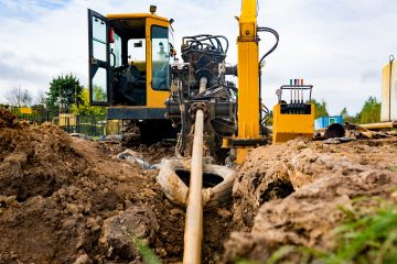 Horizontal directional drilling technology closeup. Drilling mac